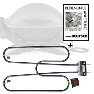 Weber Heizelement [Original Ersatzteil] für Elektrogrill Q 240 und 2400 66816 [1 Stück] mit Schrauben und deutscher Anleitung Weber Grill Zubehör Elektro Artikelnummer 66816