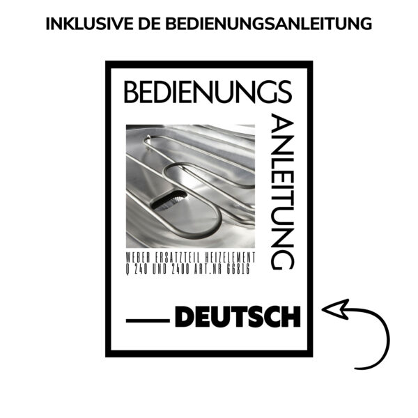 Weber Heizelement [Original Ersatzteil] für Elektrogrill Q 240 und 2400 66816 [1 Stück] mit Schrauben und deutscher Anleitung Weber Grill Zubehör Elektro Artikelnummer 66816 – Bild 6