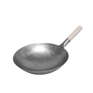 Edelstahlwok mit Holtzgriff