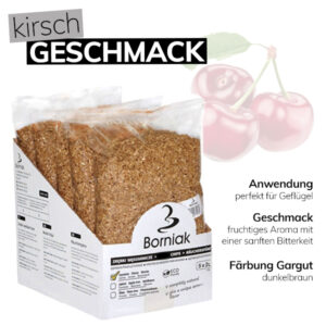 Räucherspäne für Smoker Kirsch Geschmack Anwendung perfekt für Geflügel Geschmack fruchtiges Aroma mit einer sanften Bitterkeit Färbung Gargut dunkelbraun