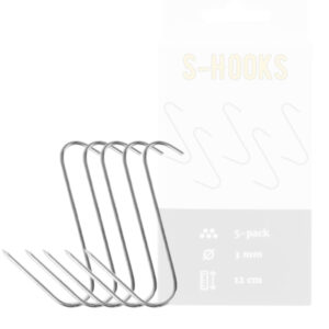 Borniak Zubehör Räucherhaken Edelstahl S-Form (5 Stück) Art.Nr. HW-03