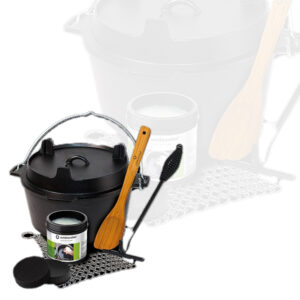 Outdoorchef Zubehör Dutch Oven 5,7l Set inkl. Gusseisen-Pflege, Ringreiniger, Deckelheber und Bambus-Kochlöffel 18.212.94