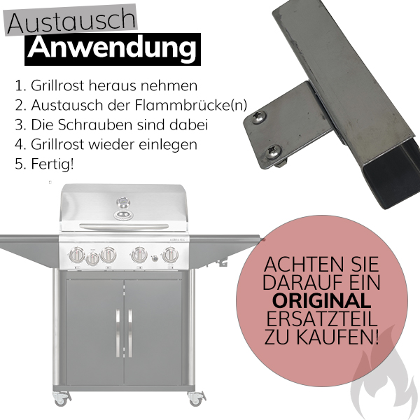 Outdoorchef Ersatzteil Flammenbrücke aus Edelstahl Bracket für Australia, Canberra, Auckland, Perth und Wellington,Art.Nr. 18.612.34 – Bild 3