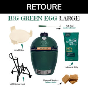 Big Green Egg Keramikgrill Starterset Large mit 9 Kg Holzkohle Art.Nr. ALHD3  RETOURE