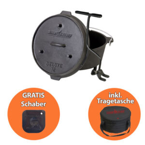 Camp Chef Dutch Oven 12" 30cm inkl. Tragetasche/Deckelheber u. Topf Schaber Art.Nr. CC-DO12EU/CC-CBD012/CC-PS2