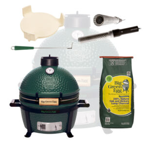 Big Green Egg MiniMax Keramikgrill EGGtastischer Starter Deal mit Big Green Egg Grill Zubehör Mini Kamado mit Kohle, ConvEGGtor, Ascheschieber und Looftlighter Big Green Egg Artikelnummer AMXHD3