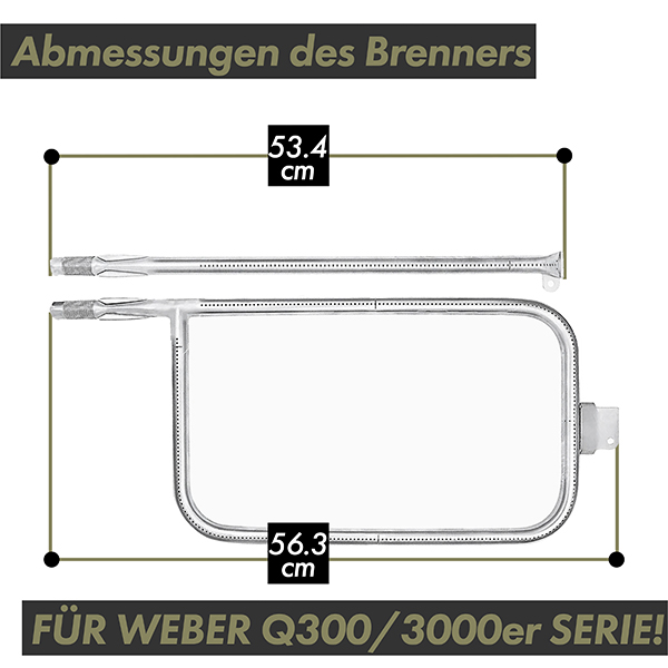 grillshop.at Weber Ersatzteil Brenner für Q300 Q3200 Q3000 Q320 aus Edelstahl Art.Nr. GS010 / 66612 – Bild 2