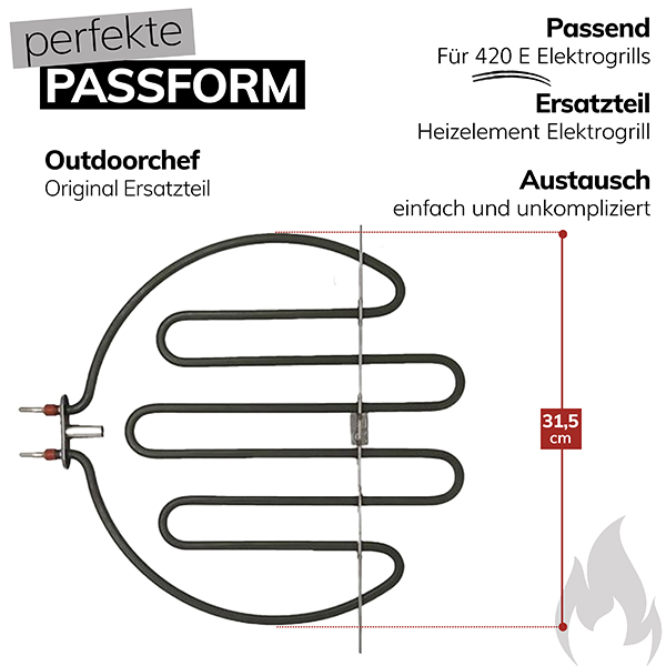 Outdoorchef Ersatzteil Heizelement für Elektrogrill Heizschlange Art.Nr. 18.540.09 – Bild 2