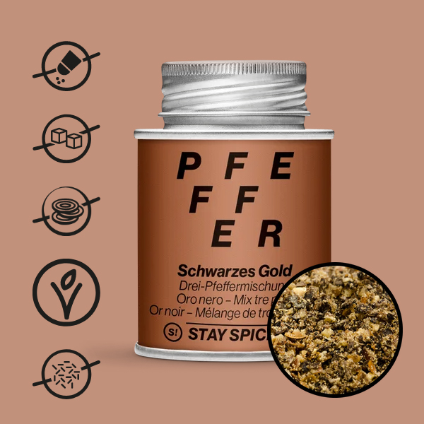 Stay Spiced Gewürz Pfeffermischung "Schwarzes Gold" - 70g Schraubdose Art.Nr. 52301xM – Bild 2