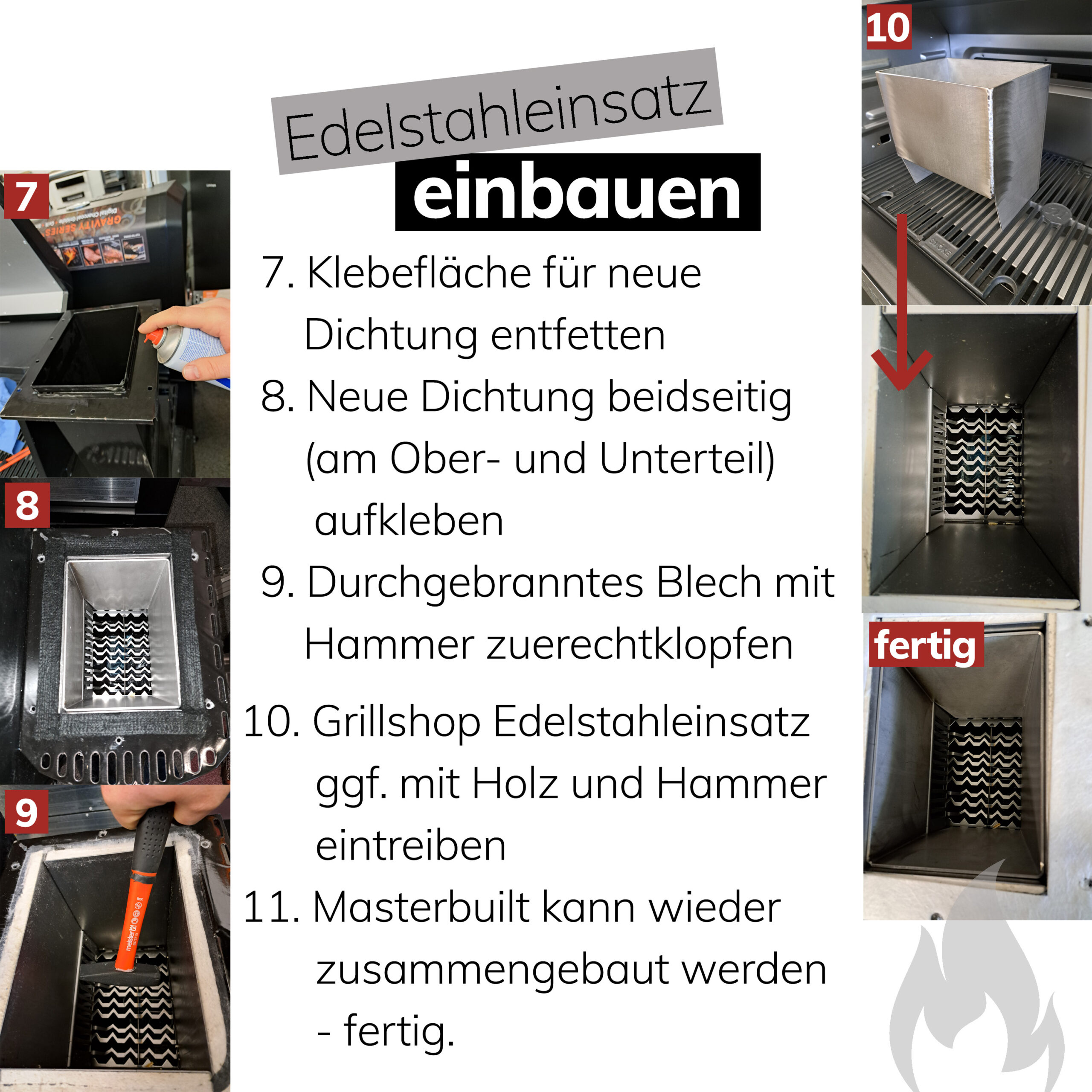 Grillshop.at Ersatzteil Edelstahleinsatz für Masterbuilt Gravity Series 560, 800, 1050 inkl. Dichtung Holzkohlegrill Smoker Grill Zubehör Artikelnummer GS001 – Bild 4