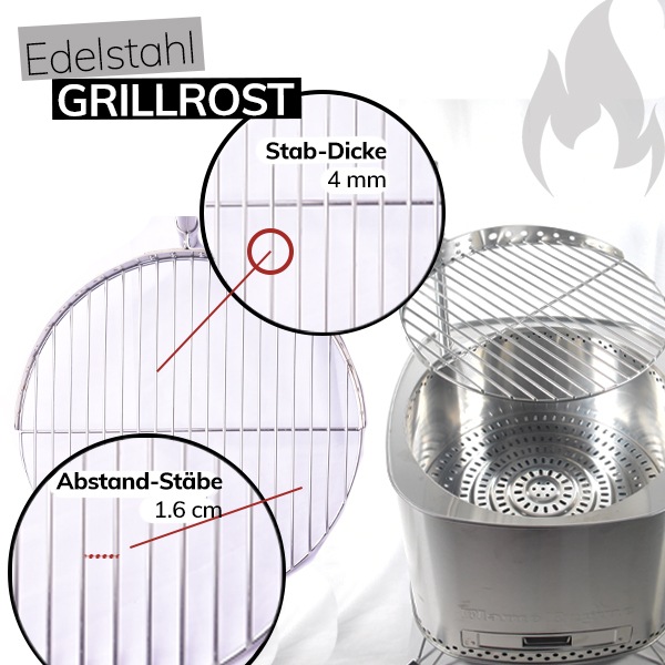 Flame Engine Buddy Square Griller-Set für Feuerschale Edelstahl 50 cm viereckig Art.Nr. FEB50SQCGK – Bild 3