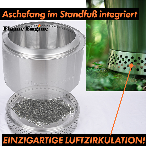 Flame Engine Edelstahl Feuerschale rauchfrei Buddy Deluxe 50cm mit Grillrost Art.Nr. FEBUDELUXE50 – Bild 8