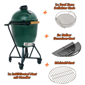 Big Green Egg LARGE Starter-Set 2026 mit zwei halbrunden Gussrosten Art.Nr. ALHD4