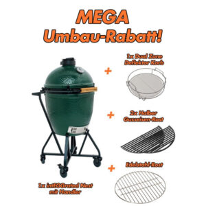Big Green Egg LARGE Starter-Set 2026 Umbau - Rabatt mit zwei halbrunden Gussrosten Art.Nr. ALHD4